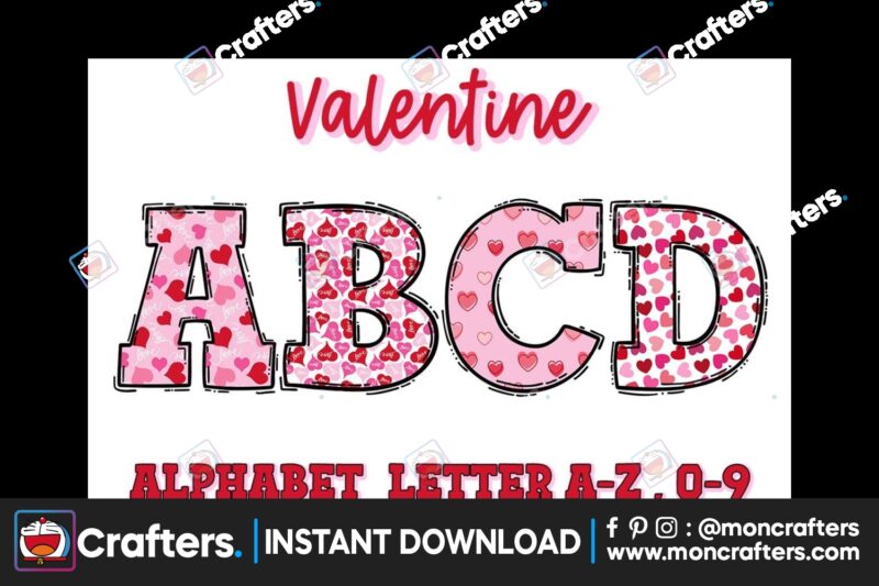 love-valentines-doodle-alphabet-set