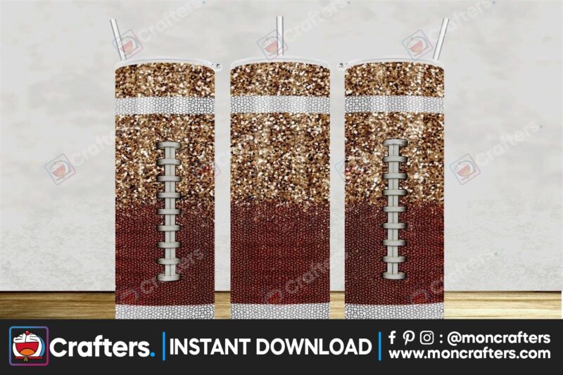 football-glitter-tumbler-sublimation