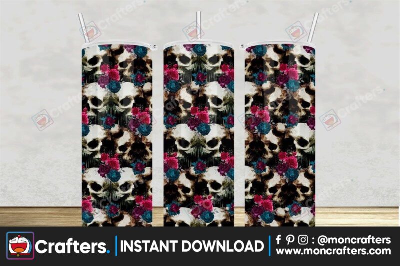 skulls-and-flowers-tumbler-template