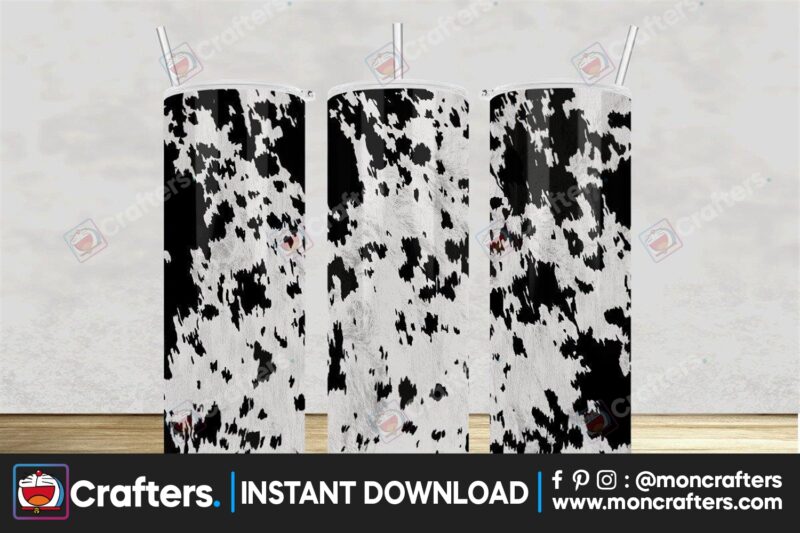 cowhide-black-and-white-tumbler-wrap