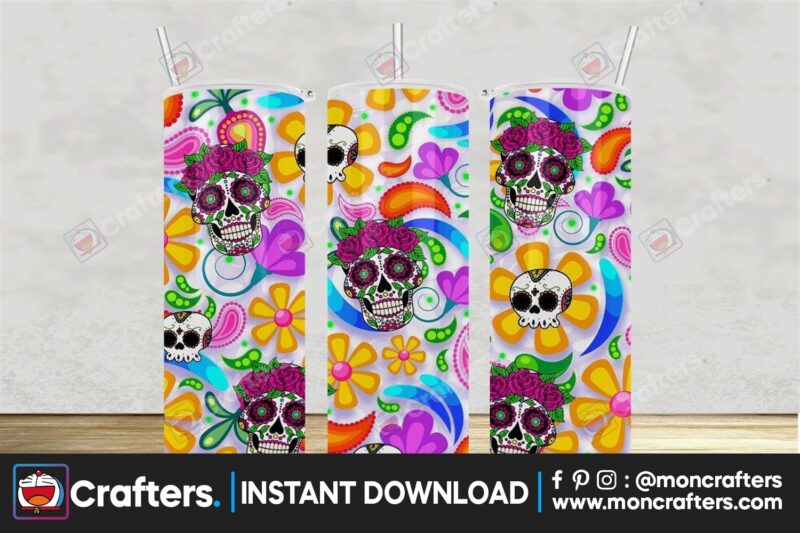 sugar-skull-and-flower-tumbler-20oz
