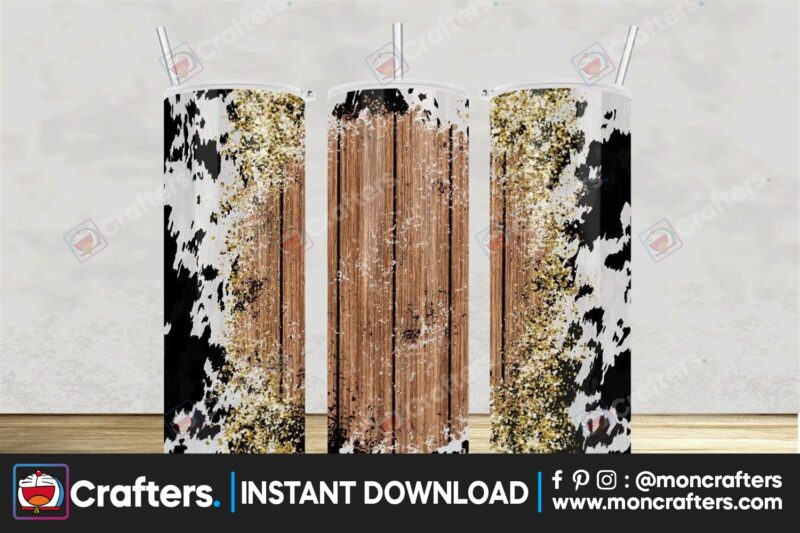 cowprint-rustic-wood-gold-glitter