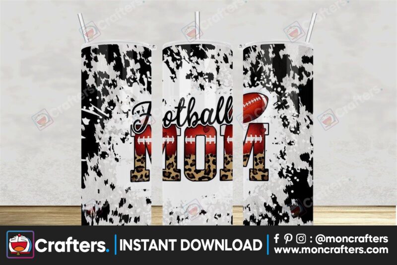 cowhide-football-mom-tumbler-sublimation