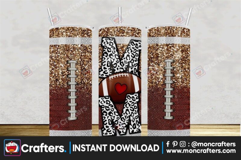 tumbler-glitter-football-mom-sublimation
