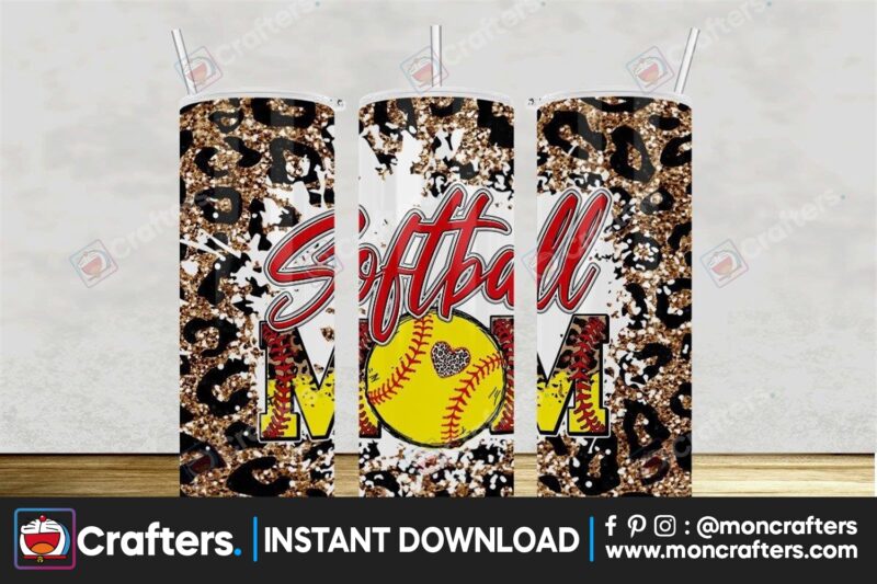 softball-mom-leopard-glitter-tumbler