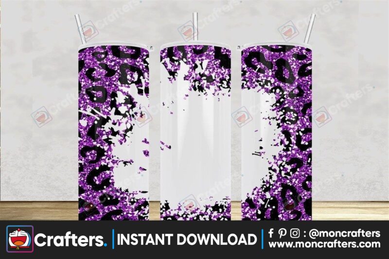 leopard-violet-glitter-20oz-tumbler