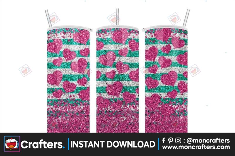 valentine-pink-heart-turquoise-tumbler