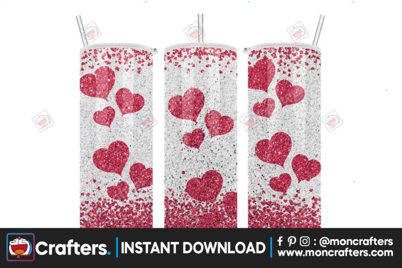 valentine-pink-heart-glitter-tumbler