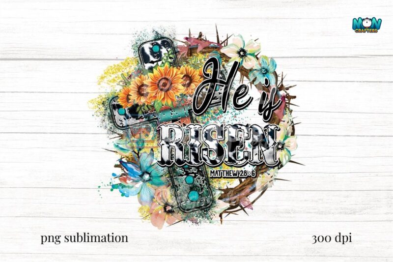 cross-sunflower-he-is-risen-sublitmation
