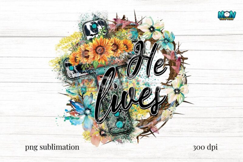 cross-serape-sunflower-he-lives