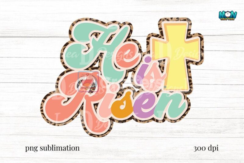 he-is-risen-retro-leopard-cross