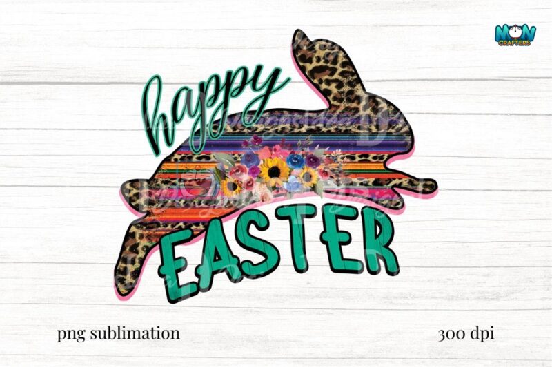 bunny-happy-easter-serape-leopard