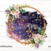 wreath-galaxy-flower-gold-glitter