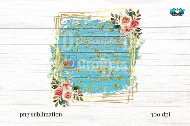 flower-seafome-rustic-wood-gold-glitter