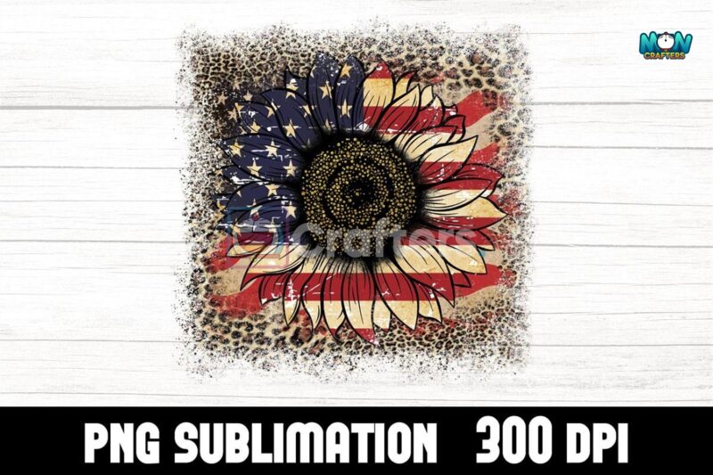 sunflower-american-flag-leopard-png