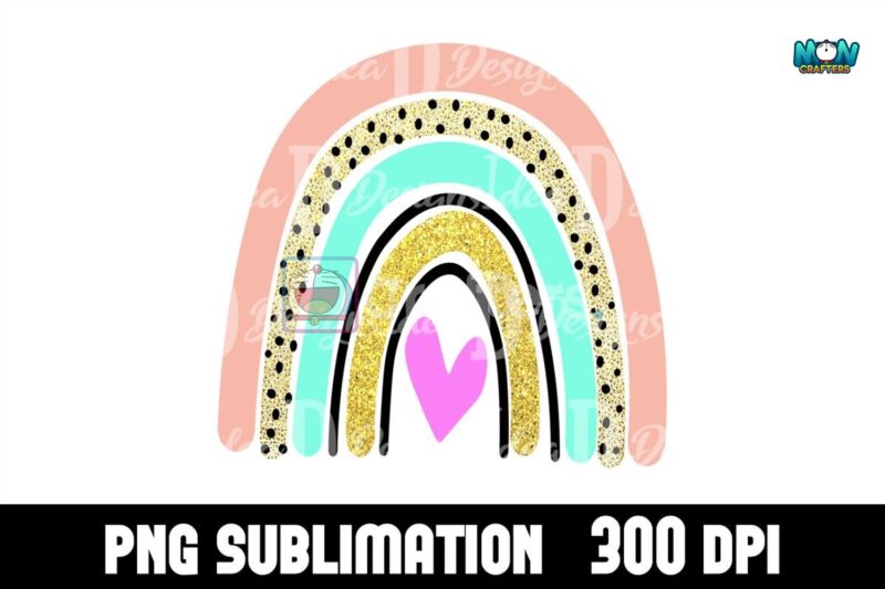 rainbow-gold-glitter-sublimation-png