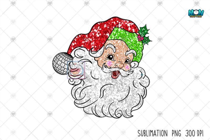 red-santa-faux-sequin-glitter-christmas