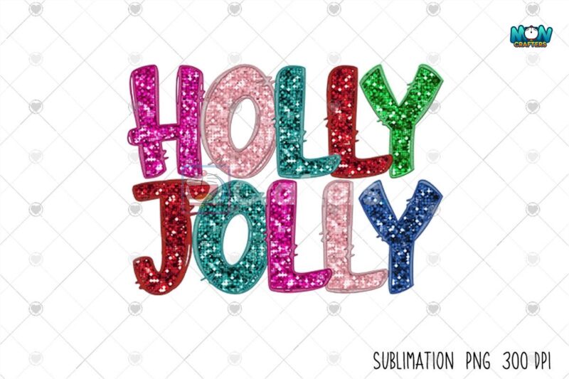 fuax-sequin-holly-jolly-christmas