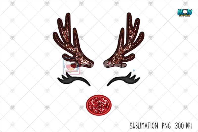 faux-embroidery-girl-reindeer-christmas