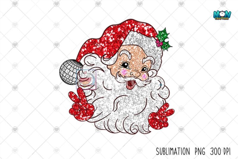 red-santa-faux-sequin-glitter-christmas