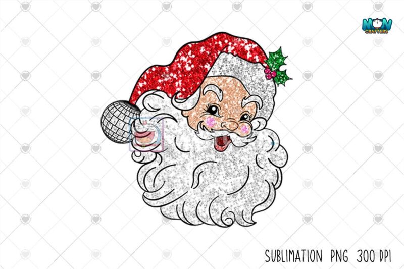 red-santa-faux-sequin-glitter-christmas