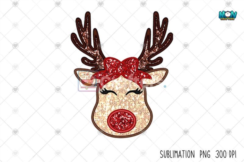 faux-embroidery-girl-reindeer-christmas