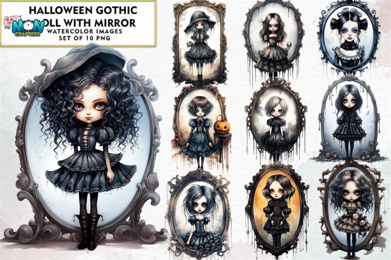 halloween-gothic-doll-with-mirror