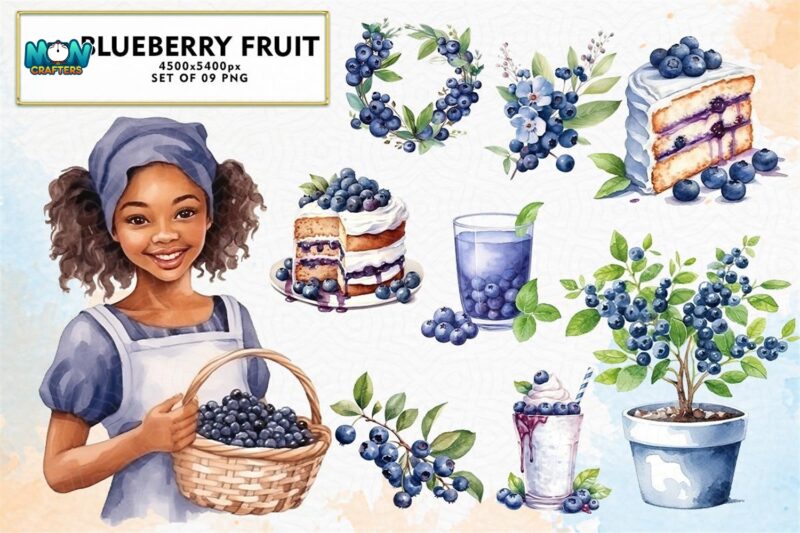 blueberry-collection-sublimation-clipart