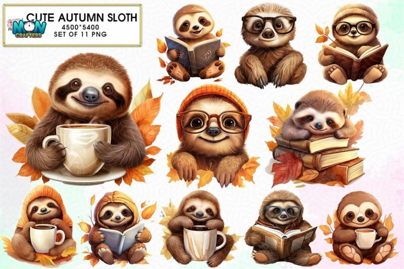 cute-autumn-sloth-sublimation-clipart