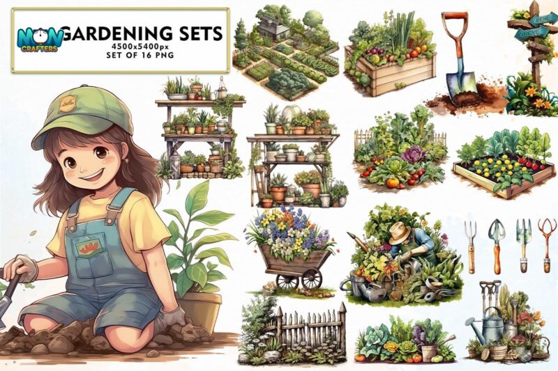 gardening-sets-sublimation-clipart