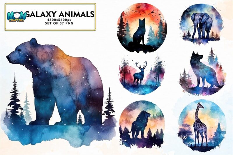 galaxy-animals-bundle-watercolor