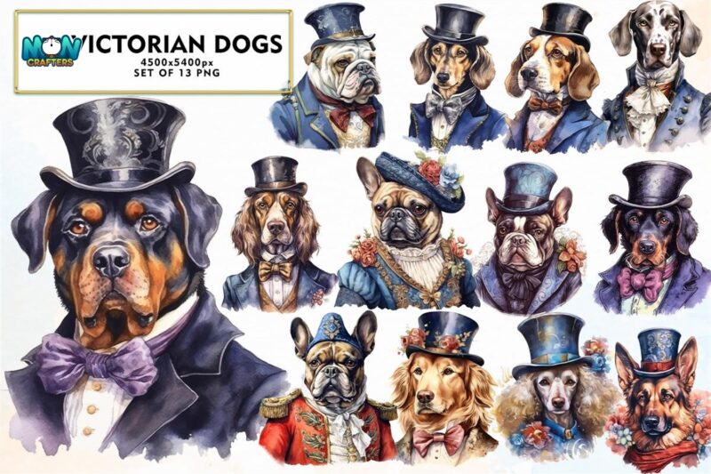 victorian-dogs-sublimation-clipart