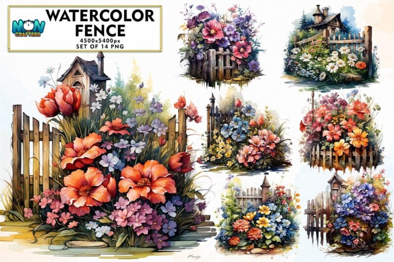 watercolor-fence-sublimation-clipart