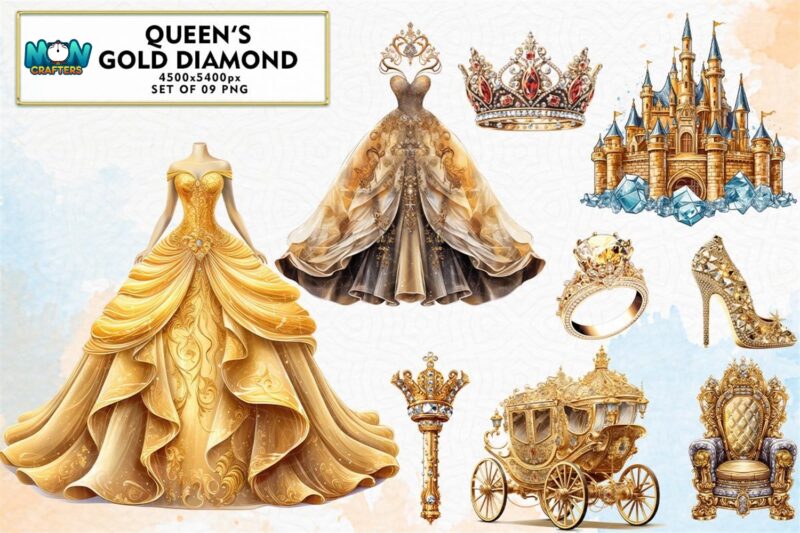 queens-gold-diamond-sublimation-clipart