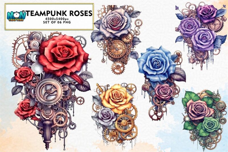 steampunk-roses-watercolor-sublimation
