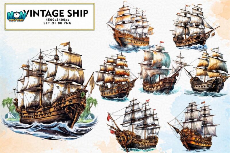 vintage-ship-sublimation-clipart