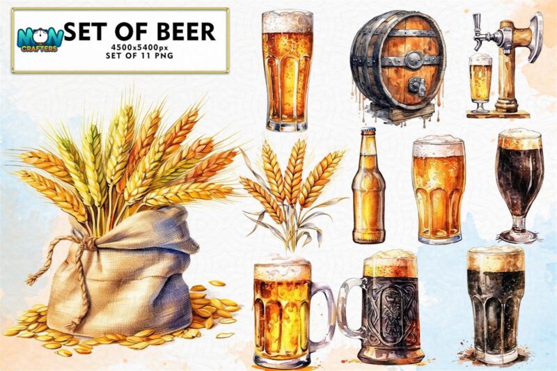 set-of-beer-watercolor-sublimation