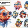 cool-bass-fish-watercolor-sublimation