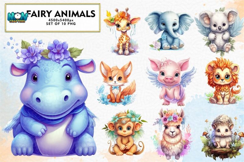fairy-animals-sublimation-clipart