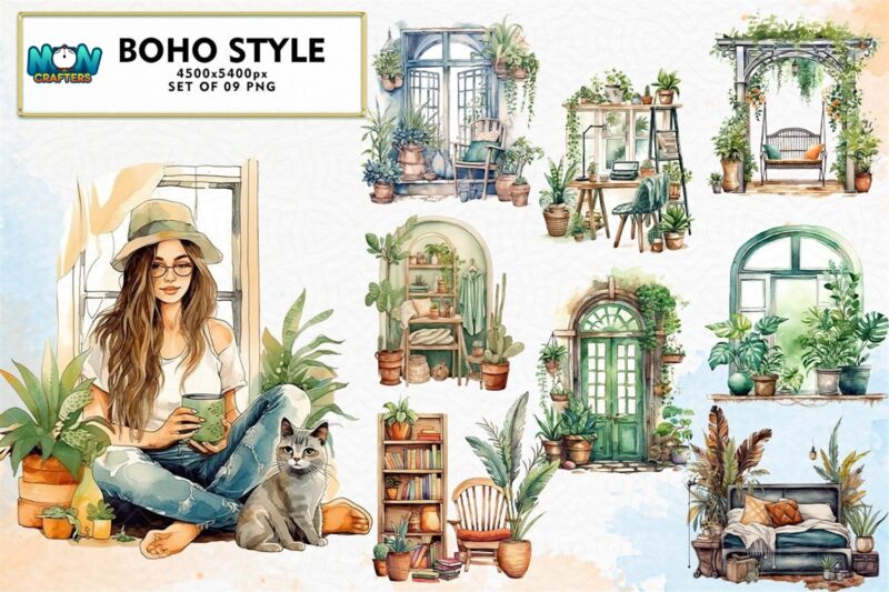 boho-style-clipart-sublimation