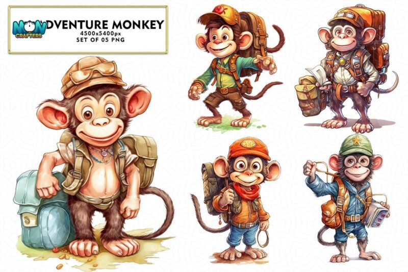 adventure-monkey-sublimation-clipart