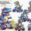 trex-dinosaur-on-monster-truck-clipart
