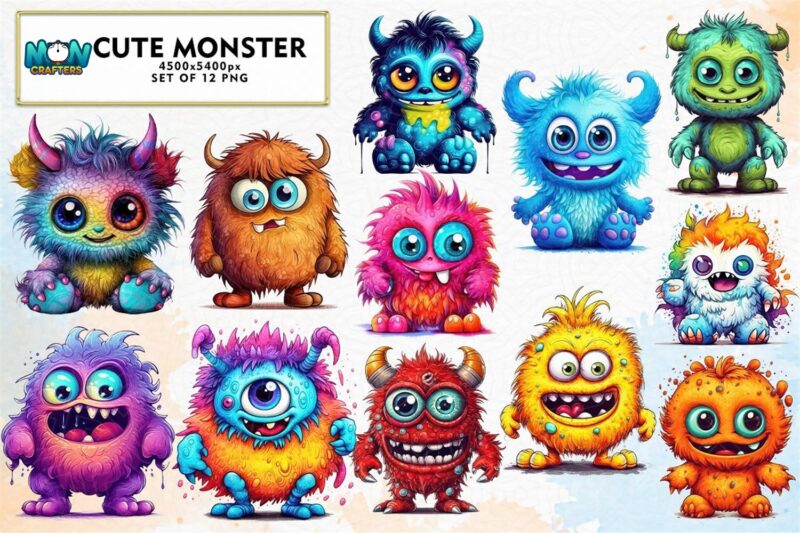 cute-monster-watercolor-sublimation