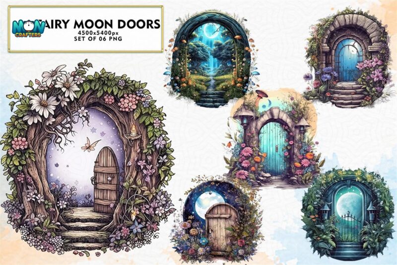 fairy-moon-doors-watercolor-sublimation