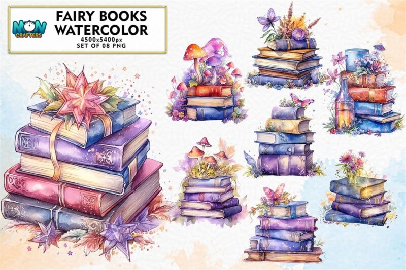 fairy-books-watercolor-sublimation