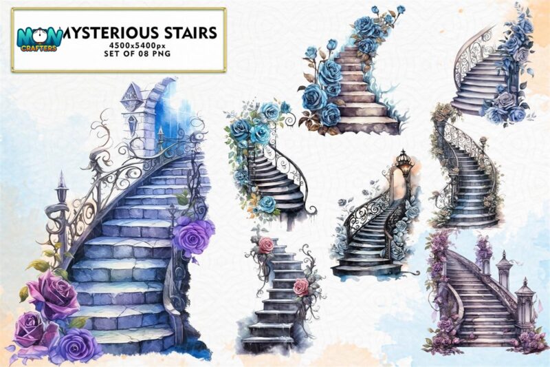 mysterious-stairs-watercolor-sublimation
