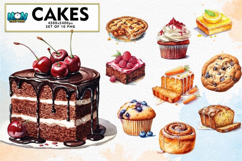 set-of-cake-watercolor-sublimation