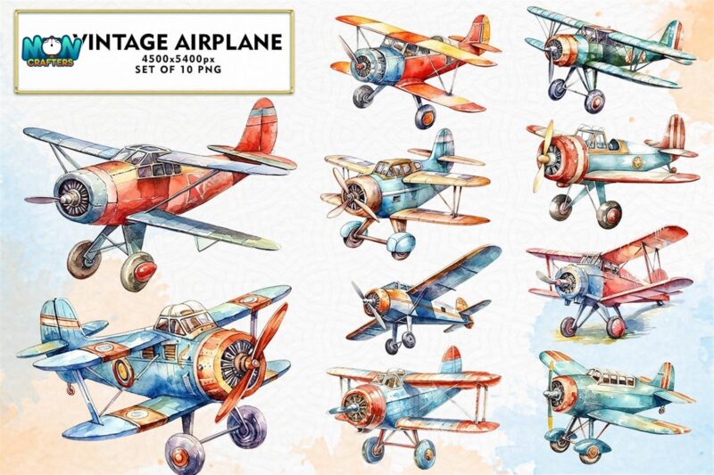 vintage-airplane-sublimation-clipart
