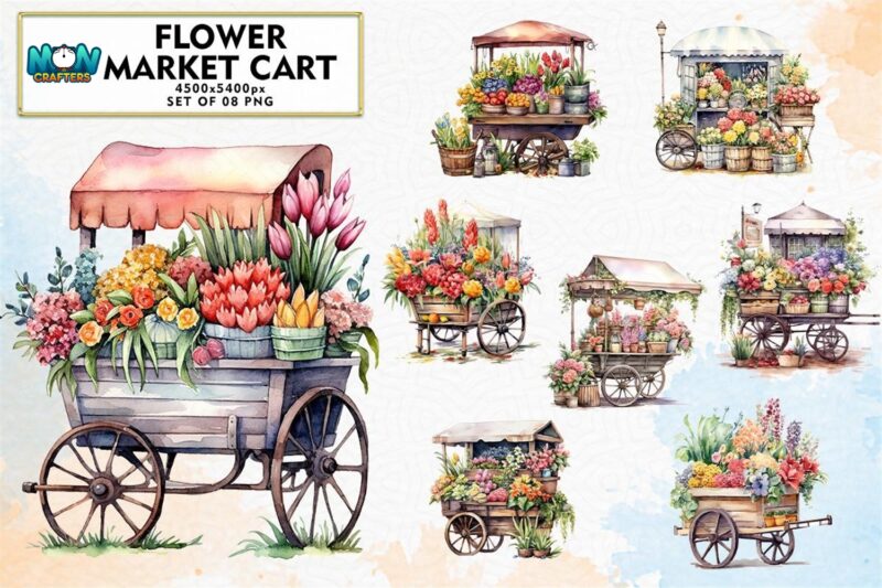 flower-market-cart-sublimation-clipart