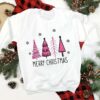 Pink Merry Christmas Tree Sublimation Instant Dowload